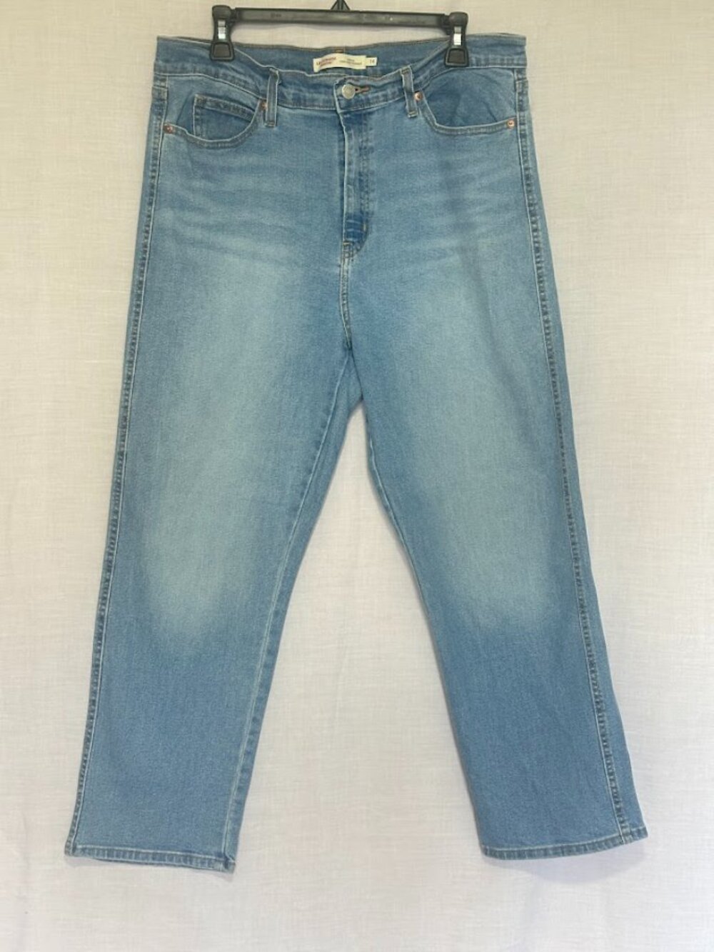 Levi Strauss Signature Vintage High Rise Straight Jeans Light Wash Size 14